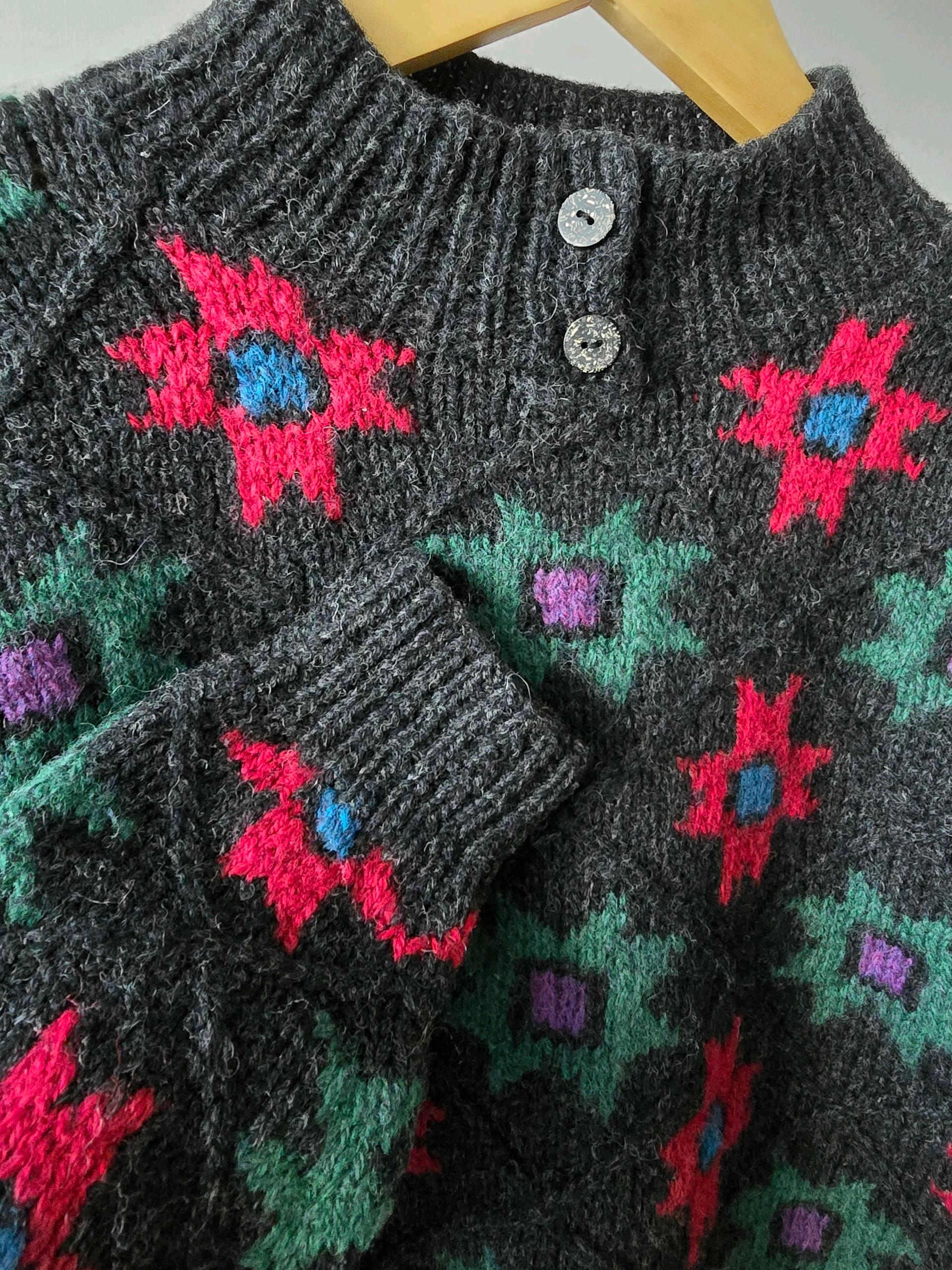 woolrich 플라워패턴 헤비 울 니트 5