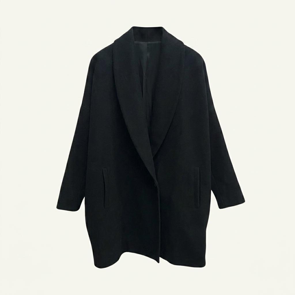 올세인츠 카라 오버핏 블랙 코트 L 1