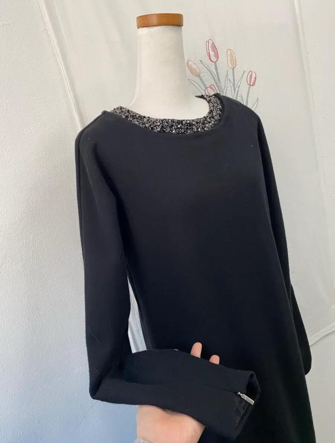막스마라 (MAX MARA)넥 비즈장식 탈부착 양모 원피스 4