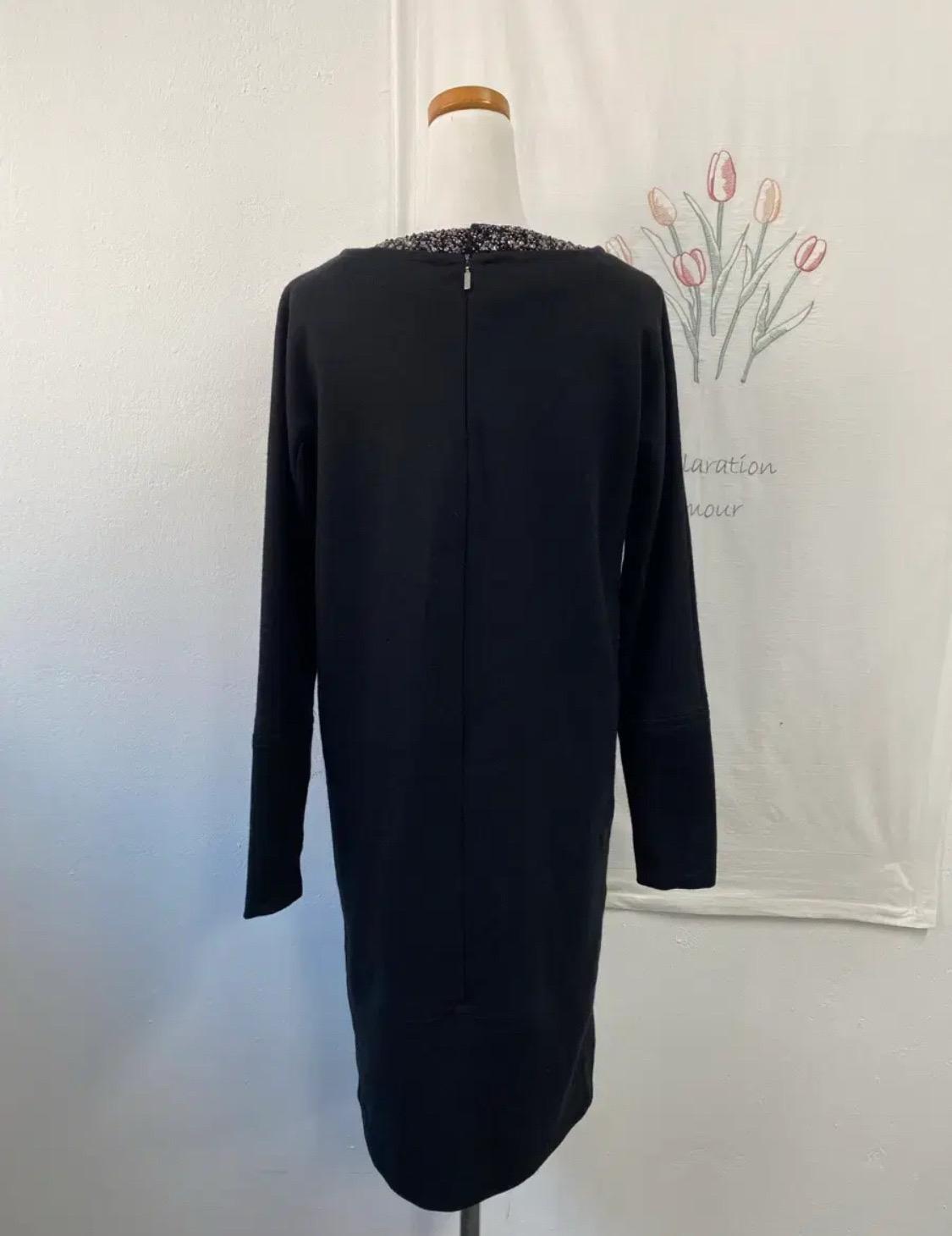 막스마라 (MAX MARA)넥 비즈장식 탈부착 양모 원피스 7