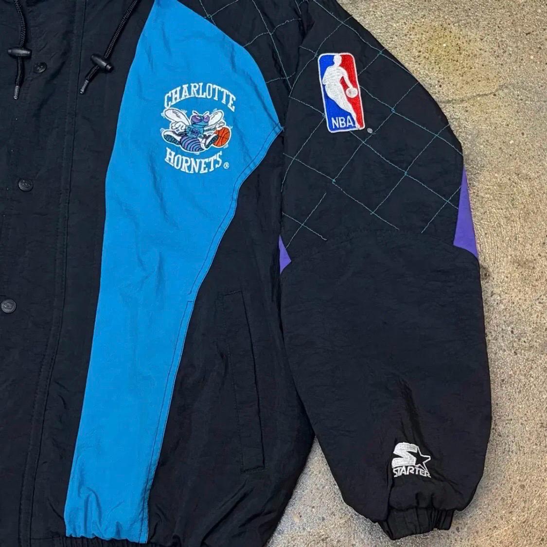 [40%세일]) 90s 미국 빈티지 스타터 NBA 샬럿 호네츠 패딩점퍼 8