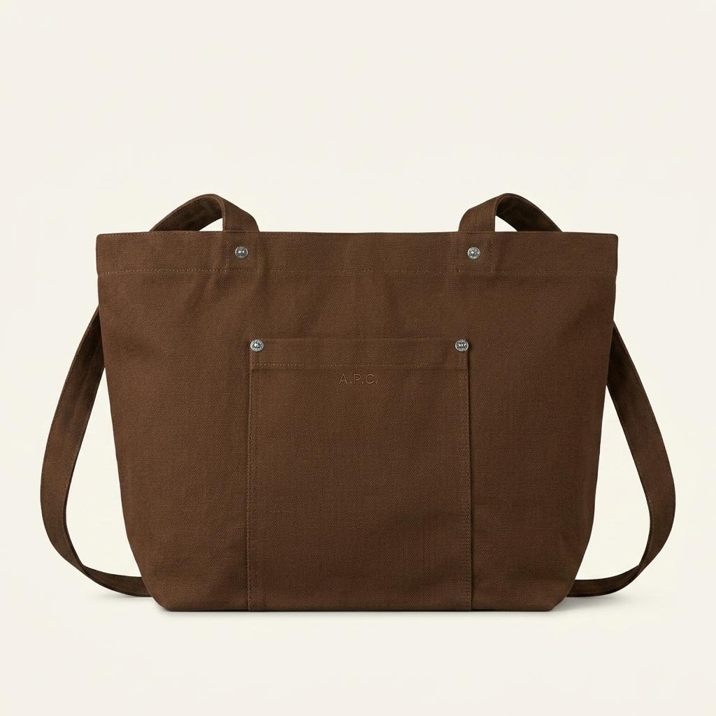 A.P.C. 브라운 캔버스 토드백