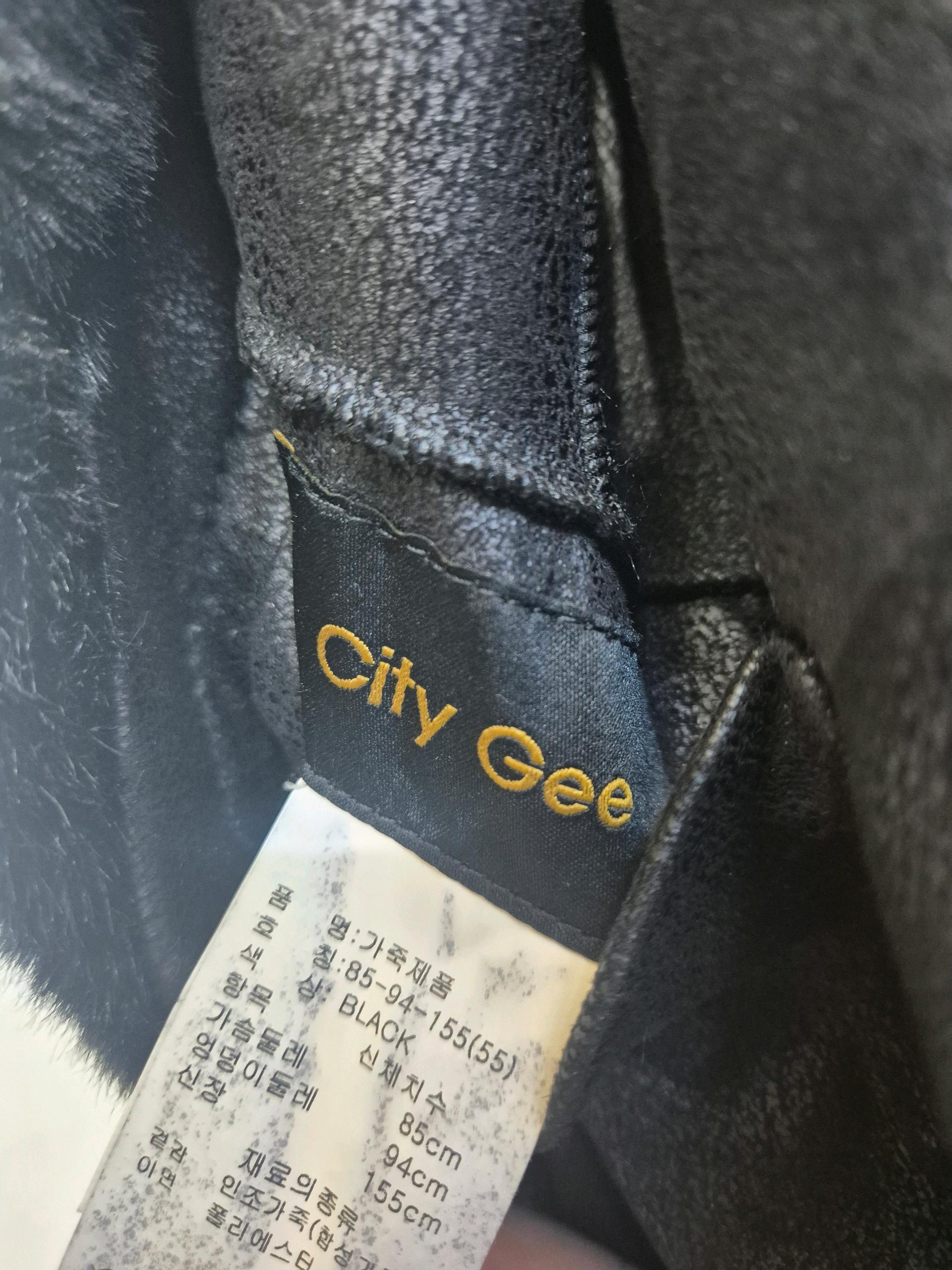 City Gee 블랙 페이크퍼 롱후디베스트 55사이즈 6