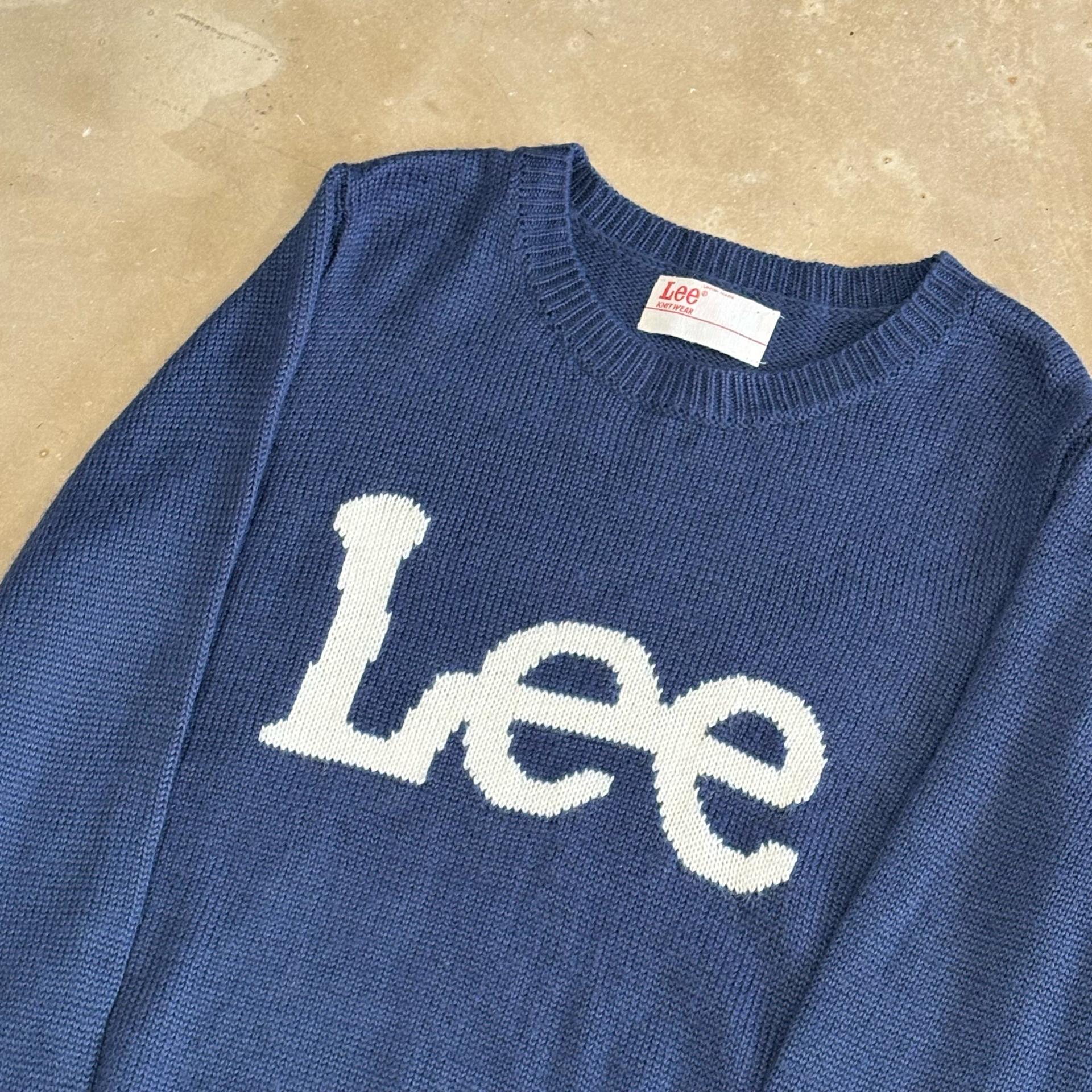M Lee 빅로고 네이비 라운드넥 니트 2