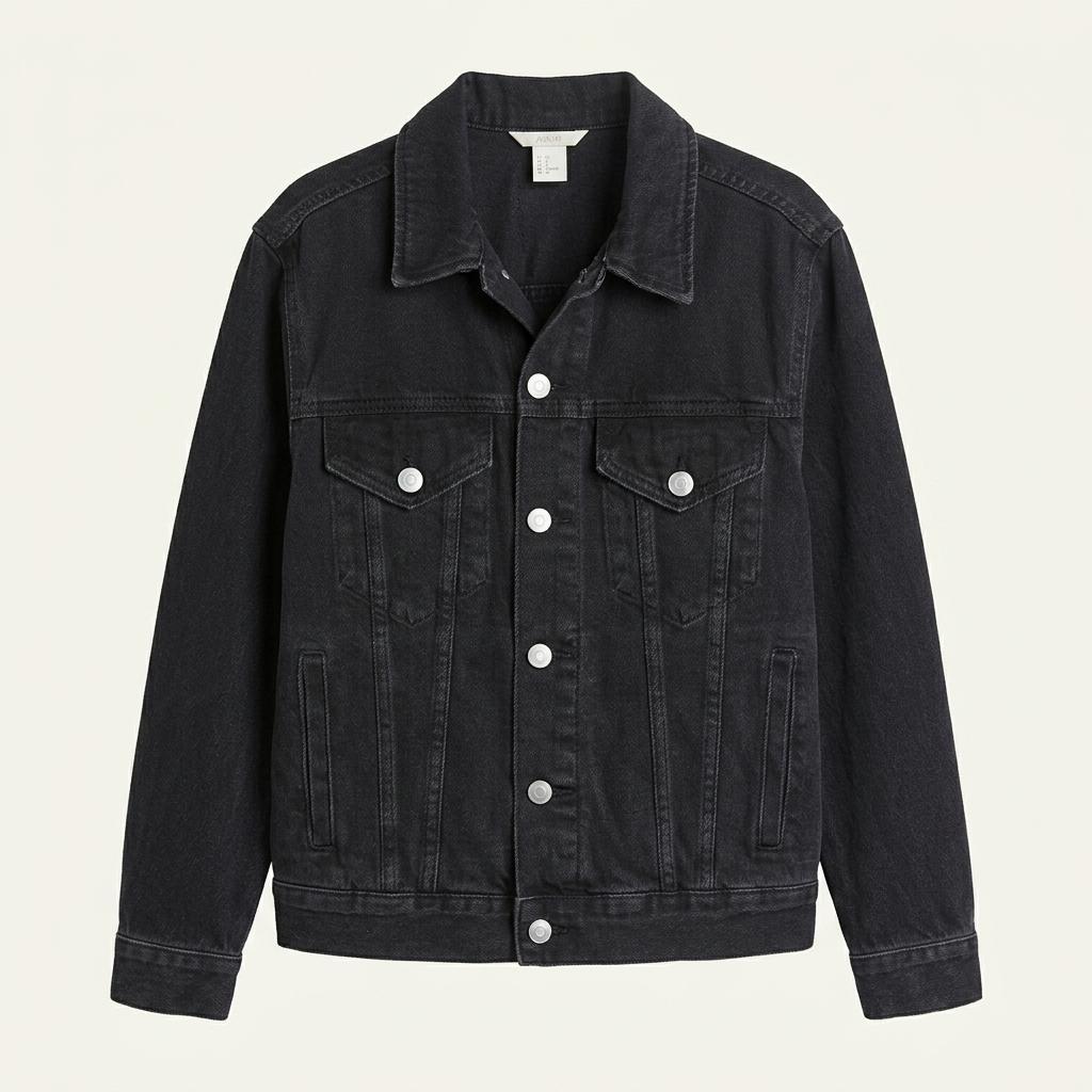 H&M 데님 트러커 재킷 (블랙)