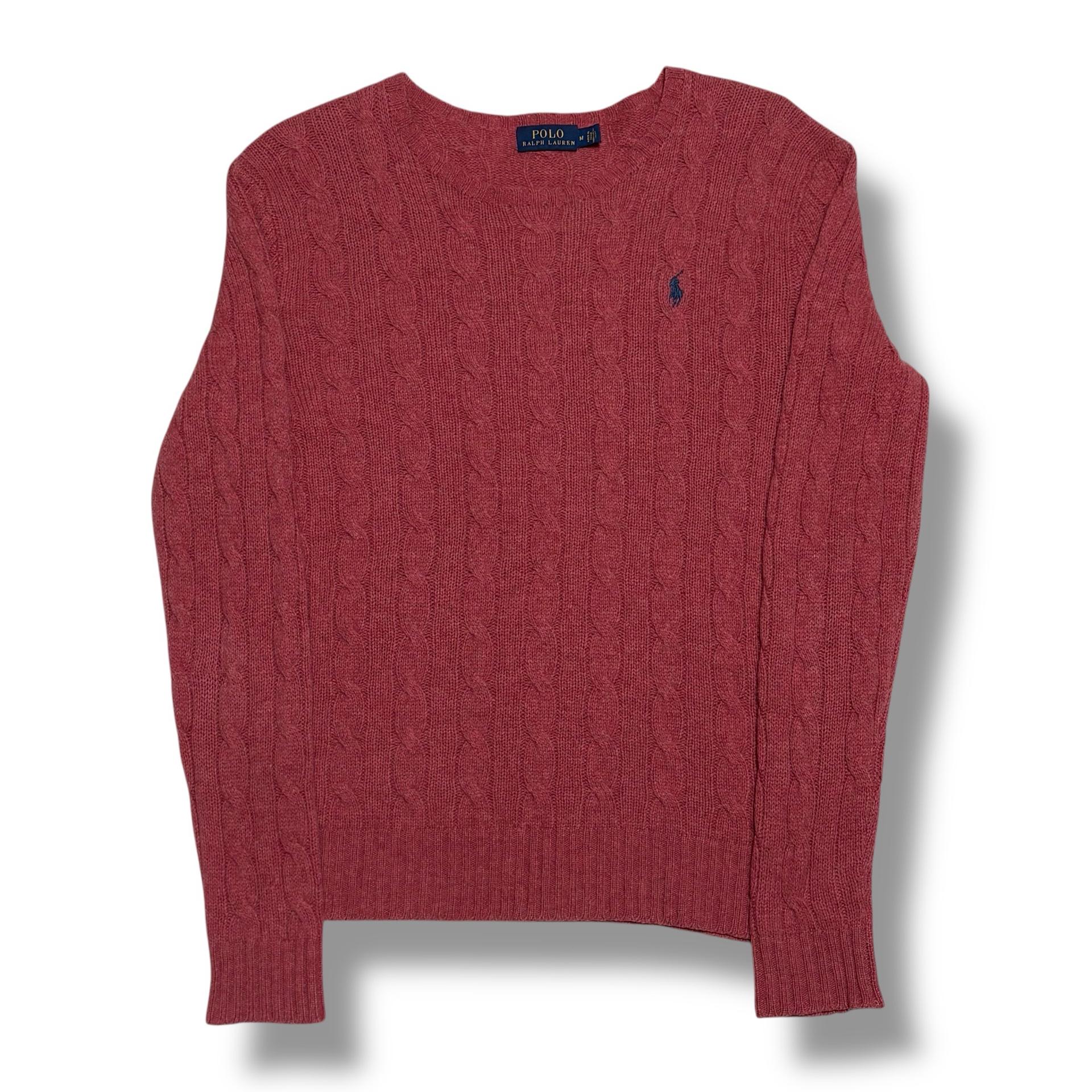Polo Ralph Lauren 90% 메리노울 10% 캐시미어 딥핑크 케이블 니트 2