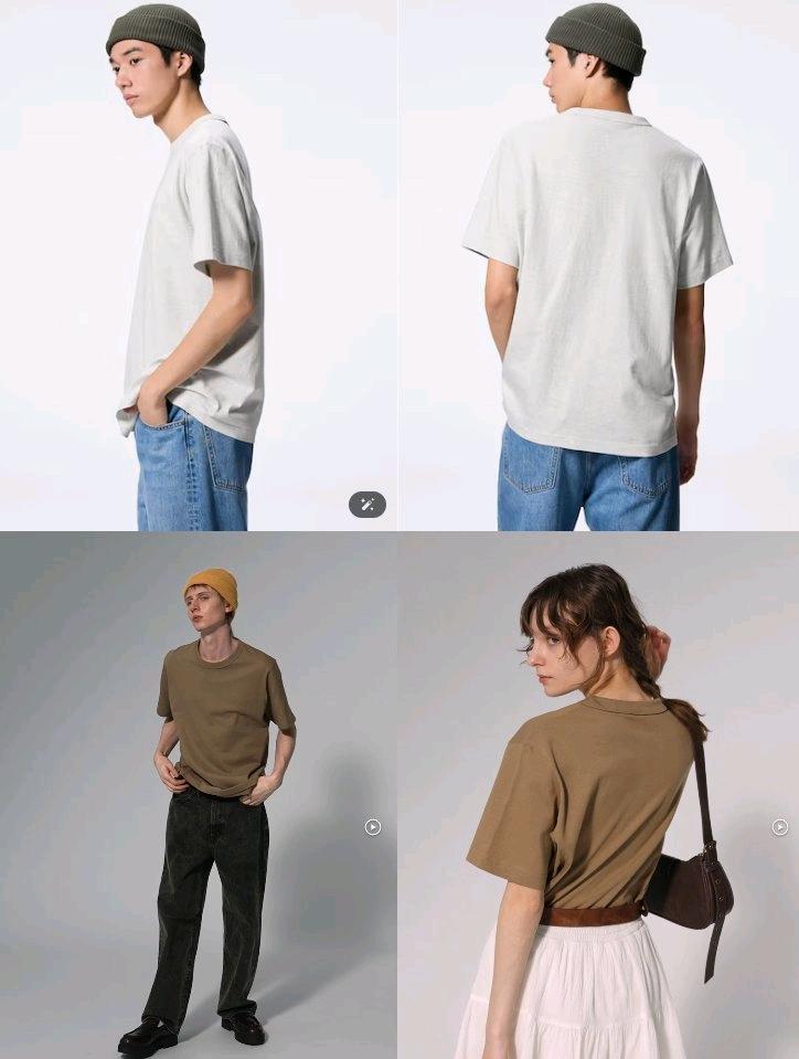 GU 무지 면 반팔티 3