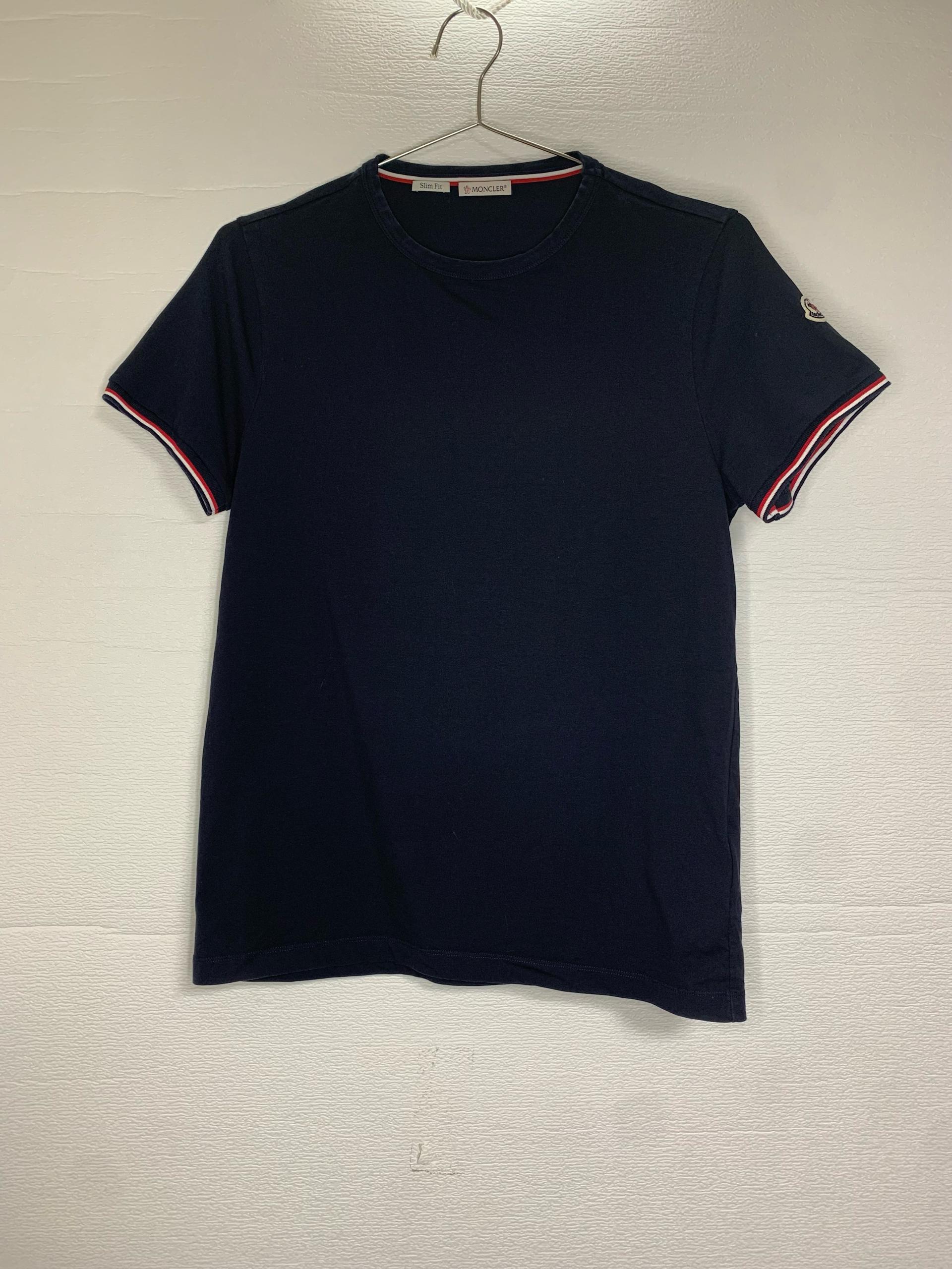 (Moncler) 몽클레어 삼색 반팔 슬림핏 티셔츠 (네이비 색상)(m) 2