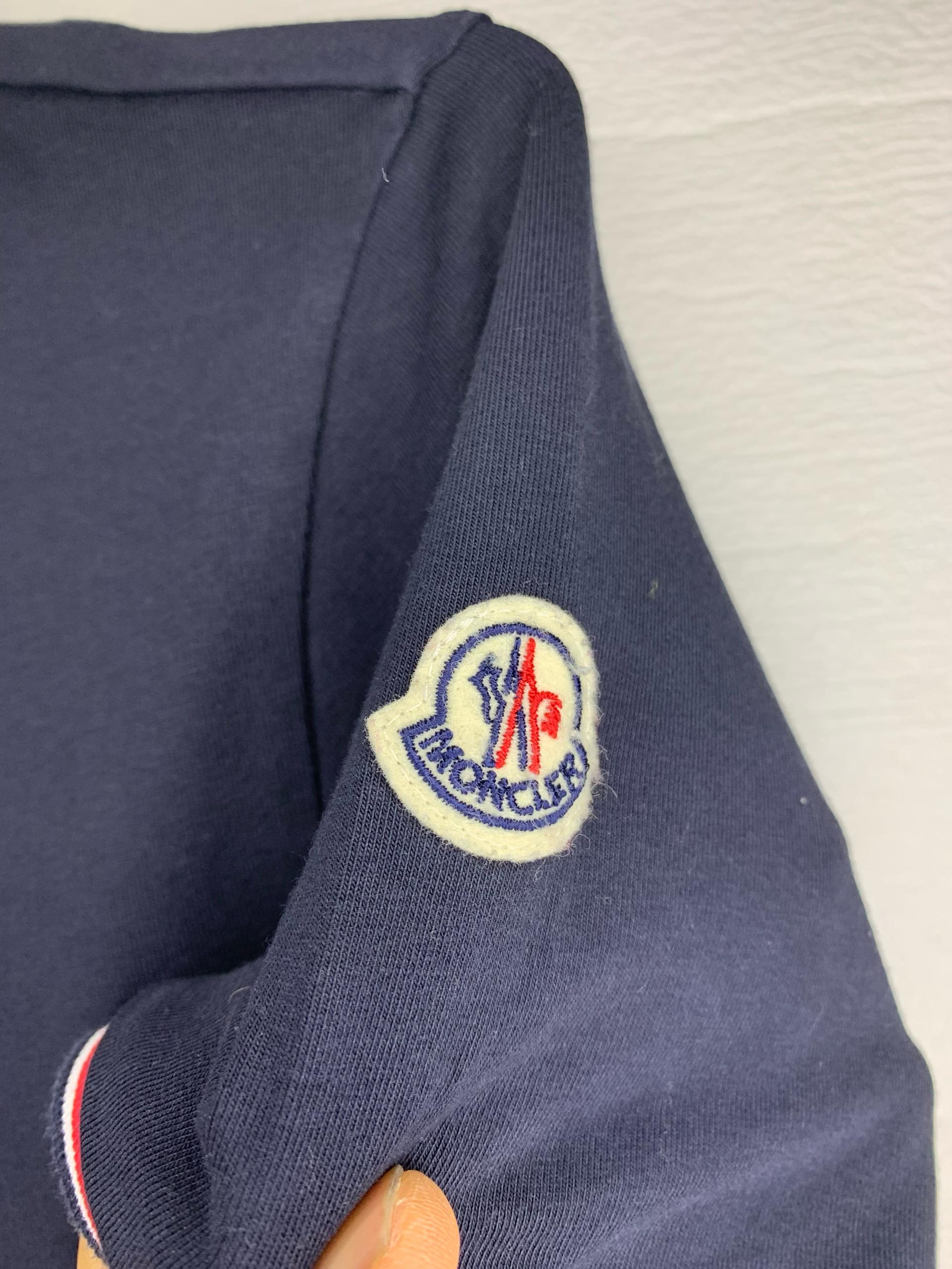 (Moncler) 몽클레어 삼색 반팔 슬림핏 티셔츠 (네이비 색상)(m) 5