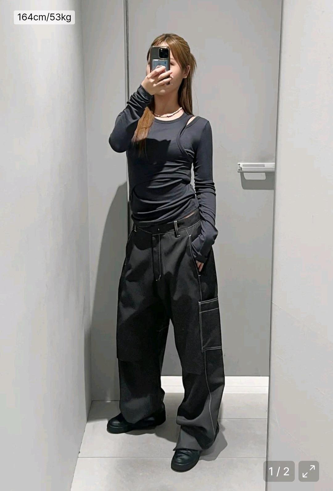 인사일런스우먼 레이어드 컷아웃 탑 블랙 4