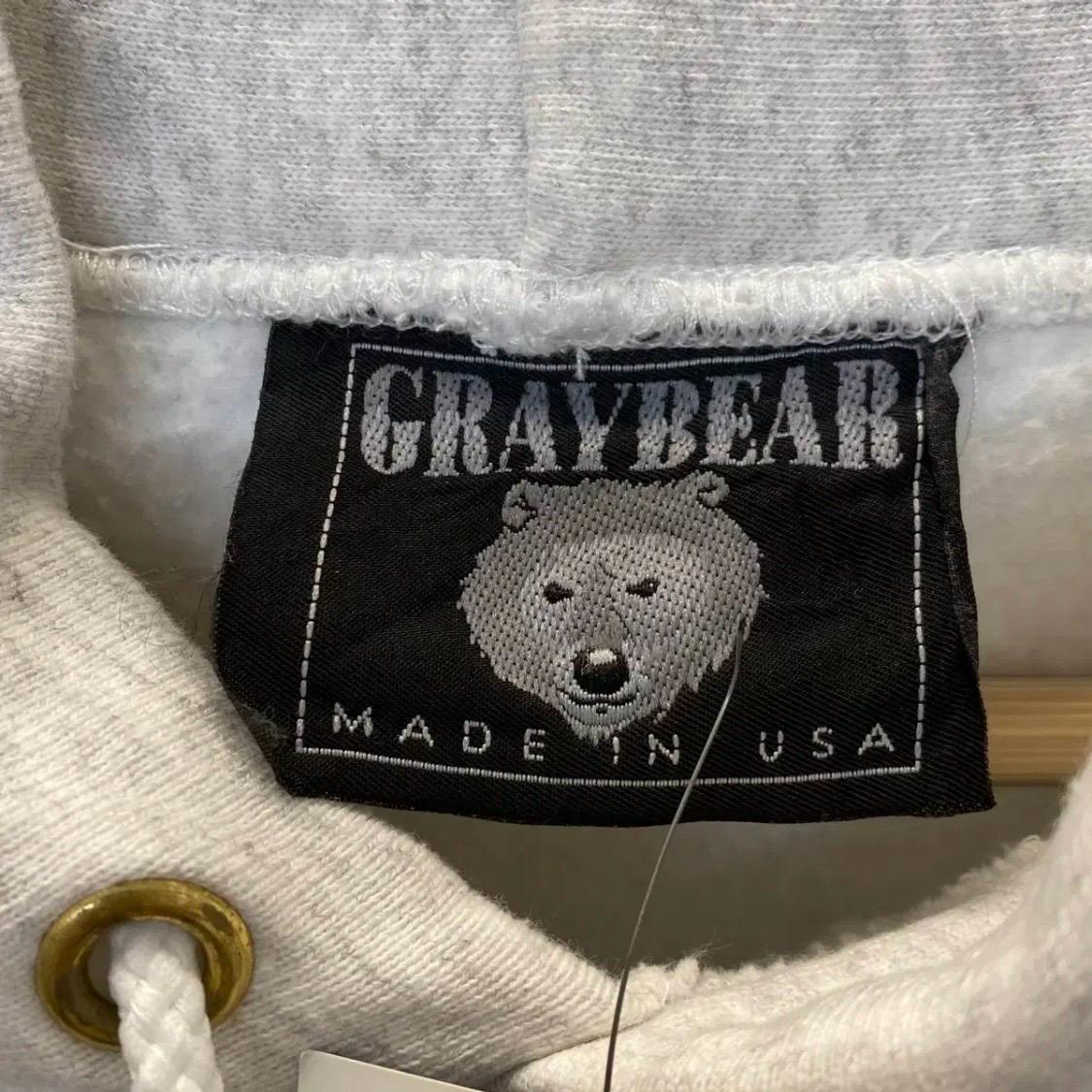 [20%세일] 새상품급 90s Made in USA 그레이베어 리버스위브 헤비코튼 후드 5