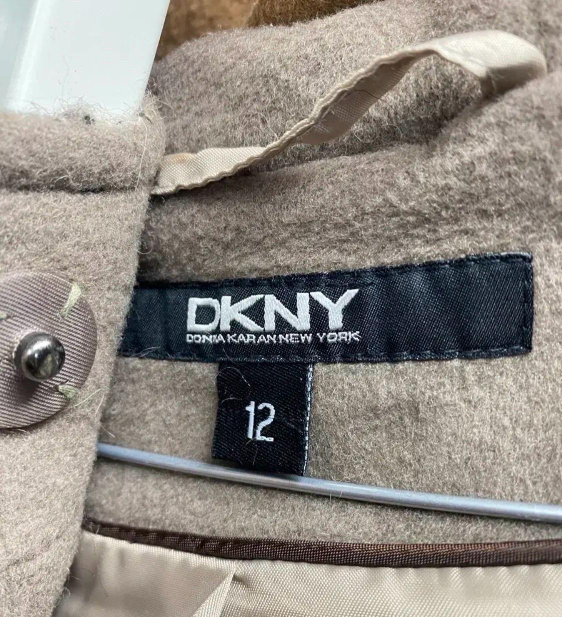 DKNY 울 혼방 부클 후드 롱 코트 7
