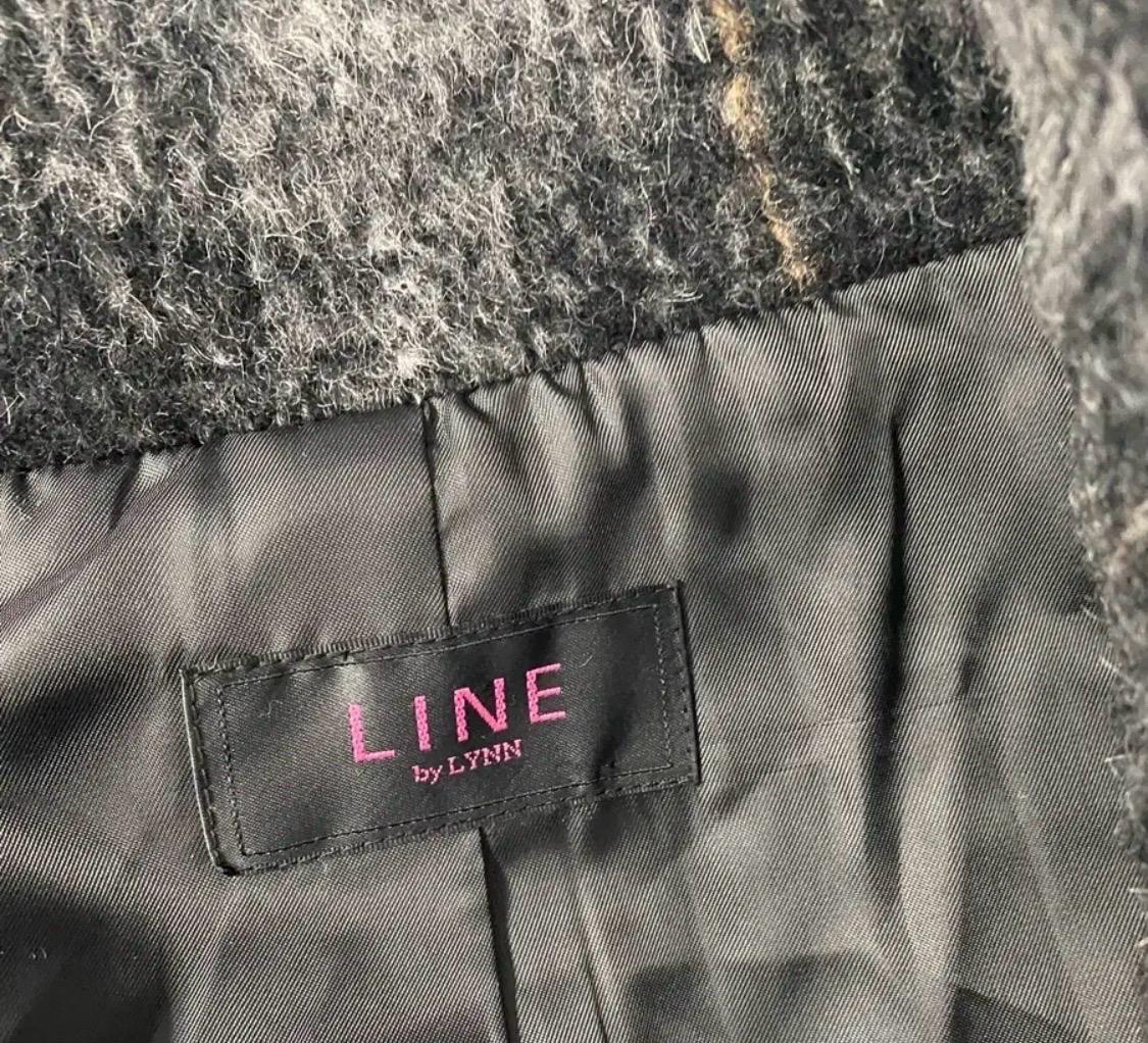 라인(LINE) 알파카 혼방 모직 체크 하프코트 7