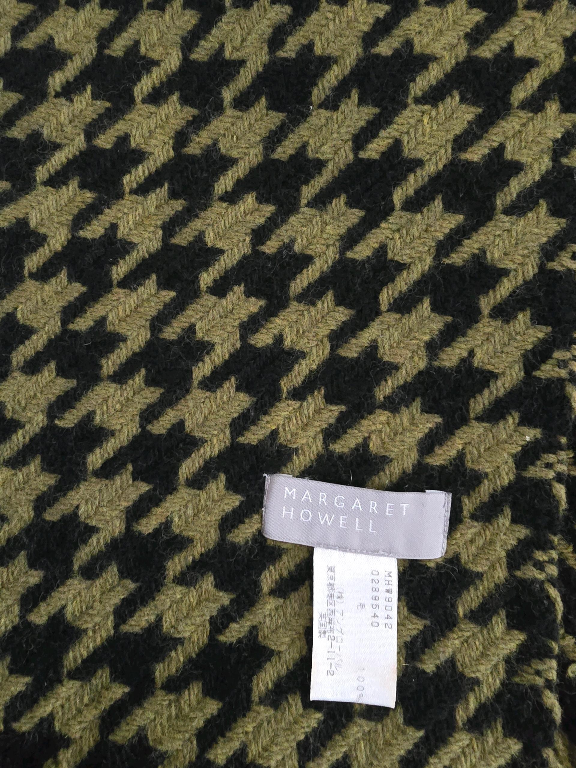 [마가렛호웰] 올리브그린 블랙 houndstooth 울머플러  9