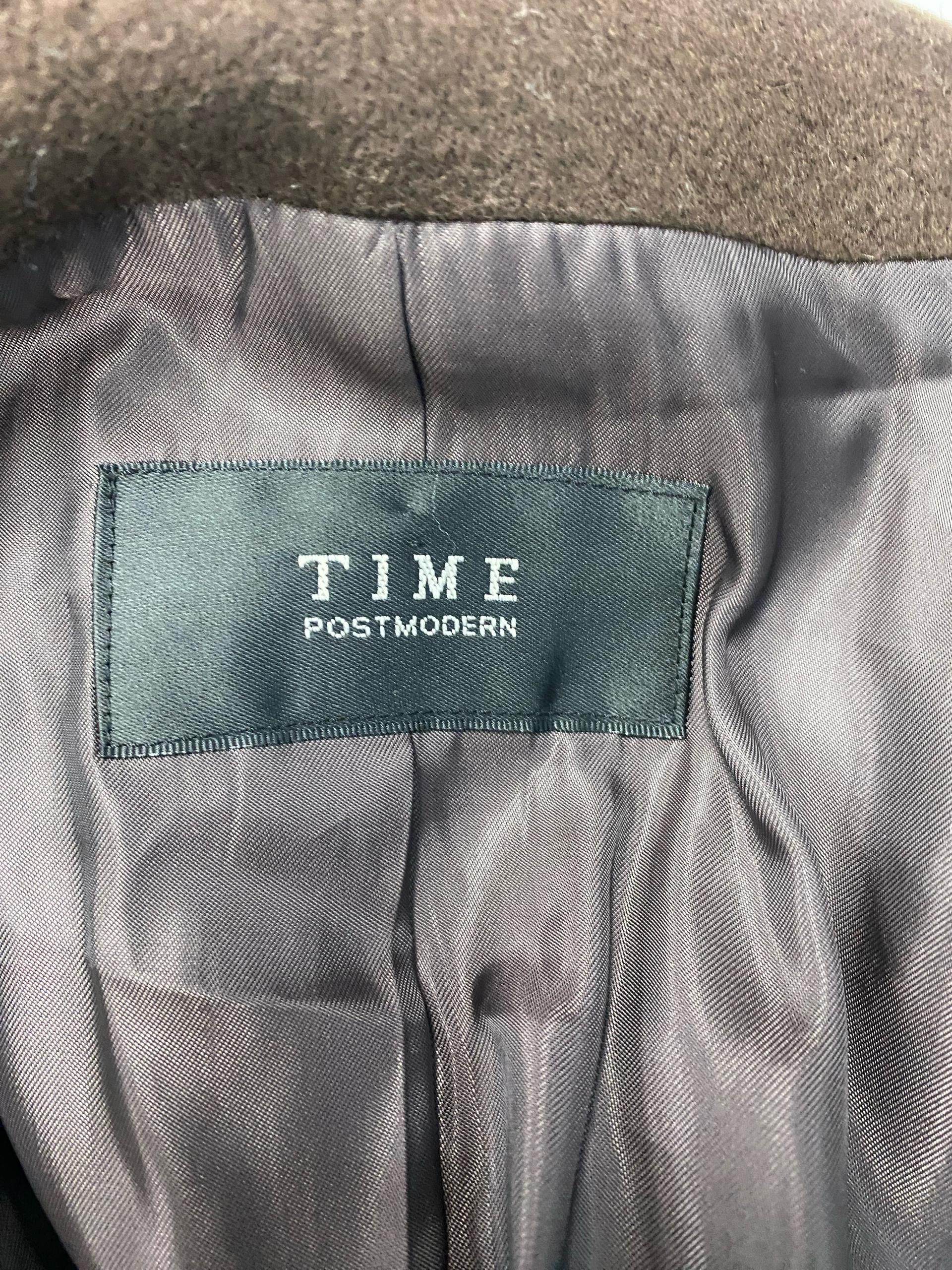 타임(TIME) 울 브라운 하이넥 모직 코트 11