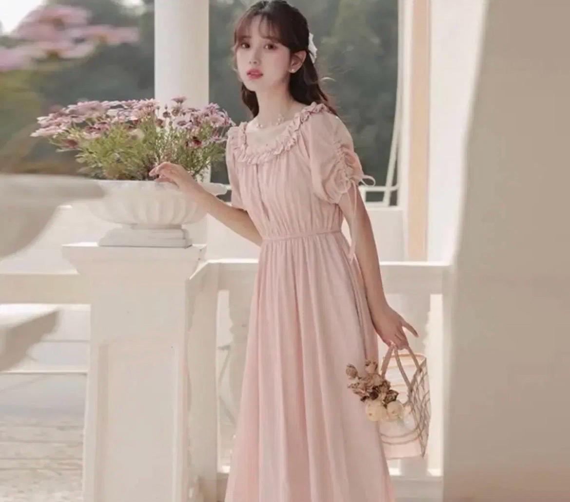프릴 오프숄더 셔링 플레어 허리밴딩 롱원피스 3