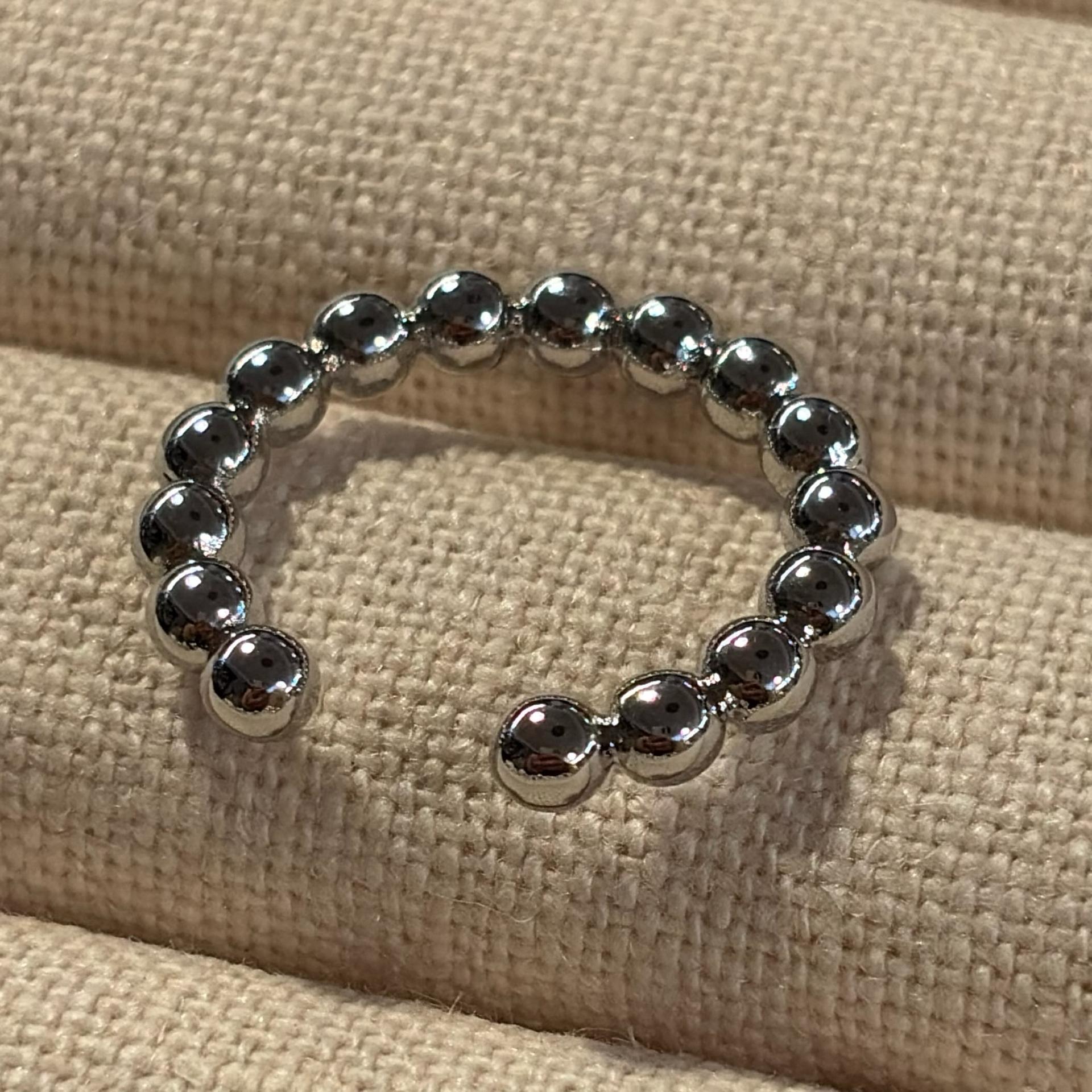 새상품 여성 신주 구슬 오픈링 반지 6