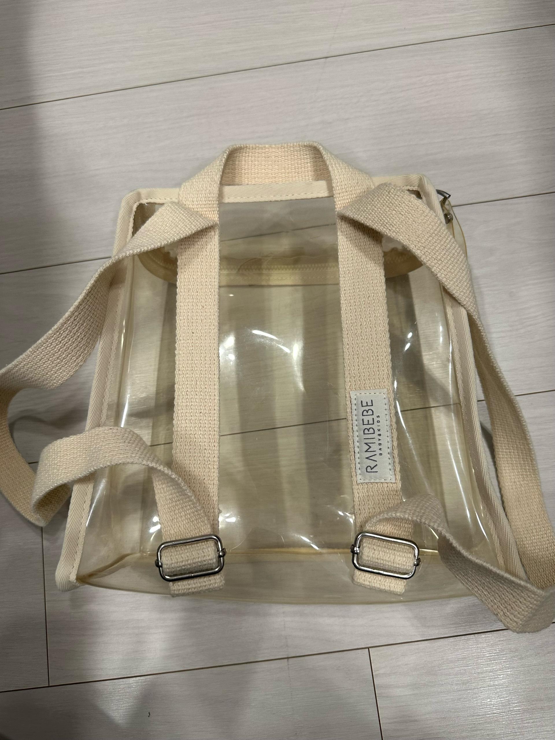 라미베베 투명 비치백팩 베이지 2
