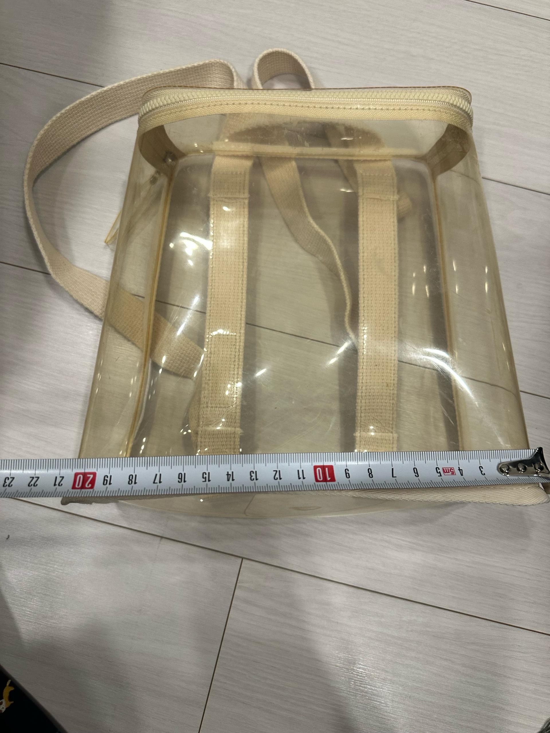 라미베베 투명 비치백팩 베이지 4