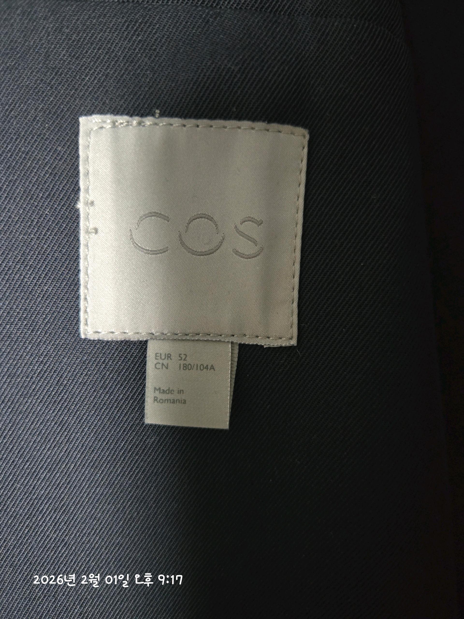 COS 남성 네이비 코트 EUR 52 6