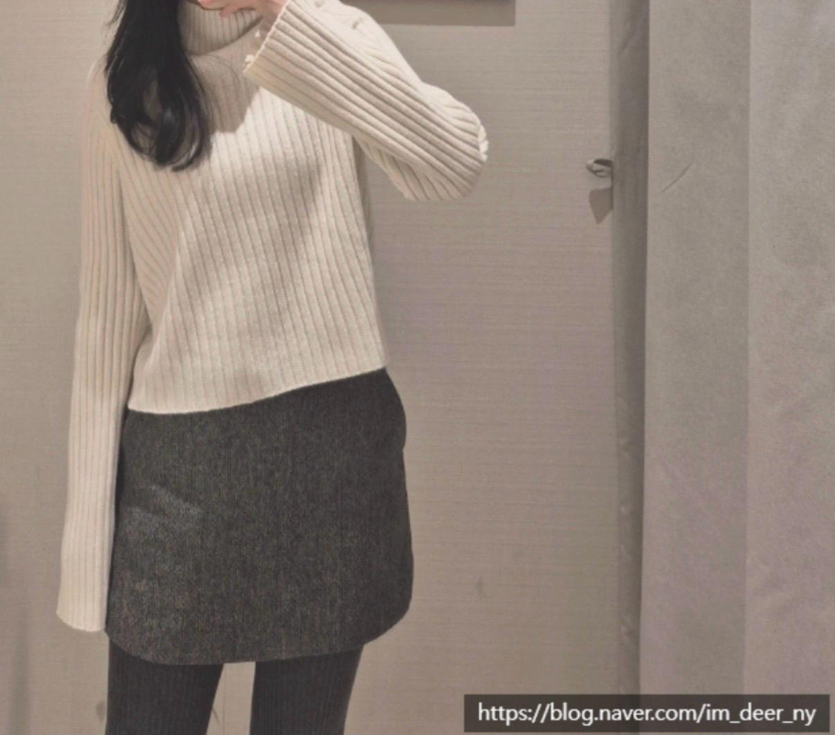 Sie 시에 마일 리브드 터틀넥 니트 (아이보리) 3