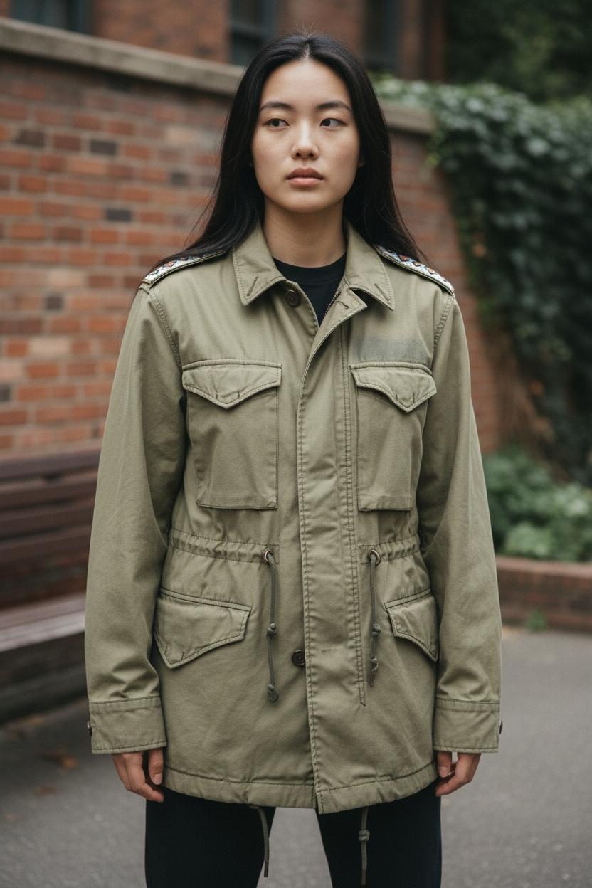 폴로 랄프로렌 비즈 장식 카키 야상 XS 3