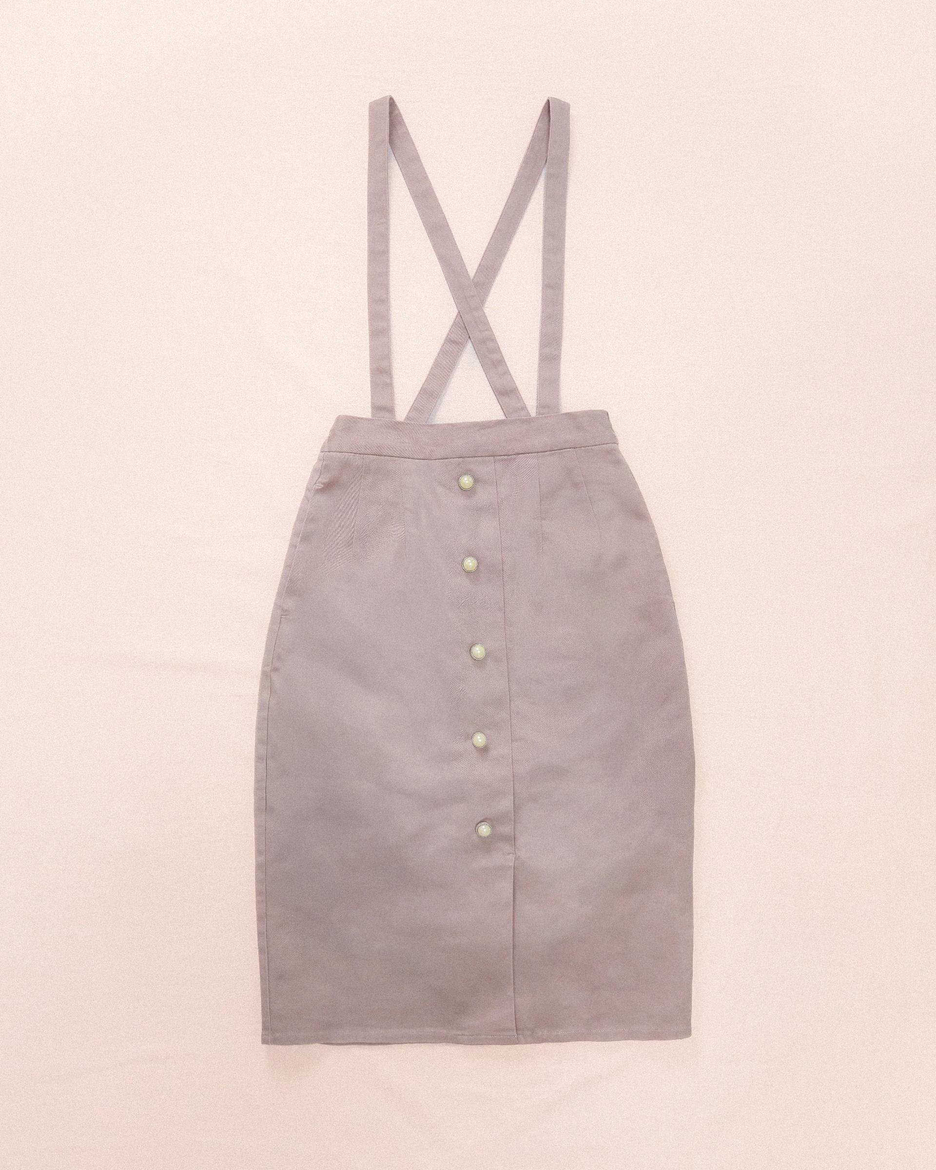 일본(WEGO) 라벤더 펄버튼 서스팬더 스커트 3