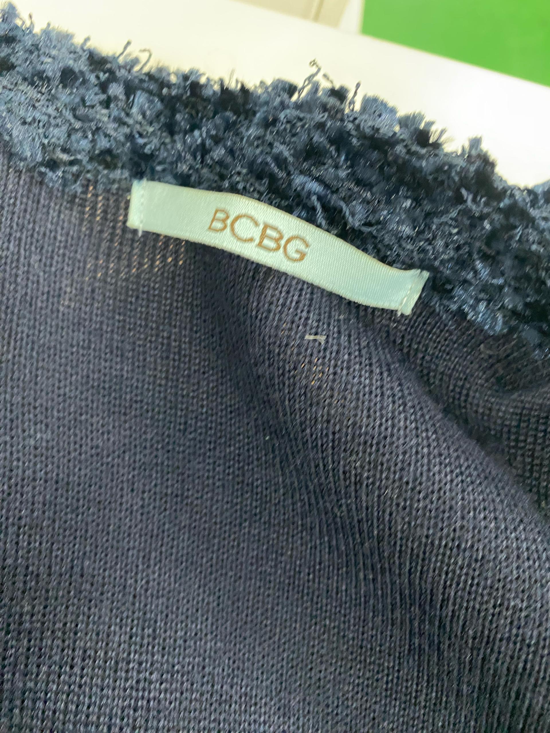 BCBG 네이비 트위드 스타일 가디건 10