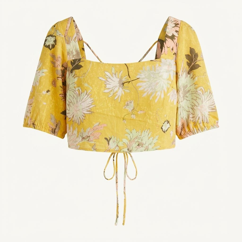 H&M 백오픈크롭블라우스