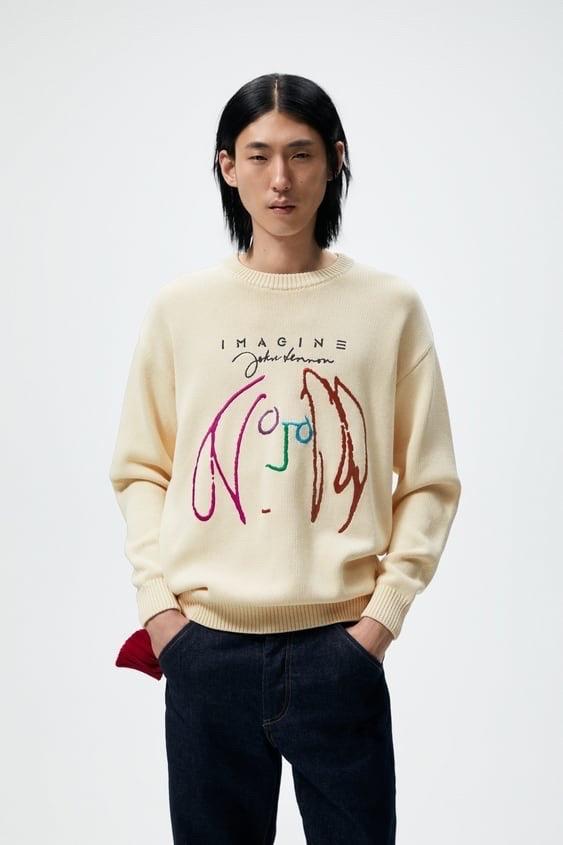 자라 존 레논 자수 스웨터 8