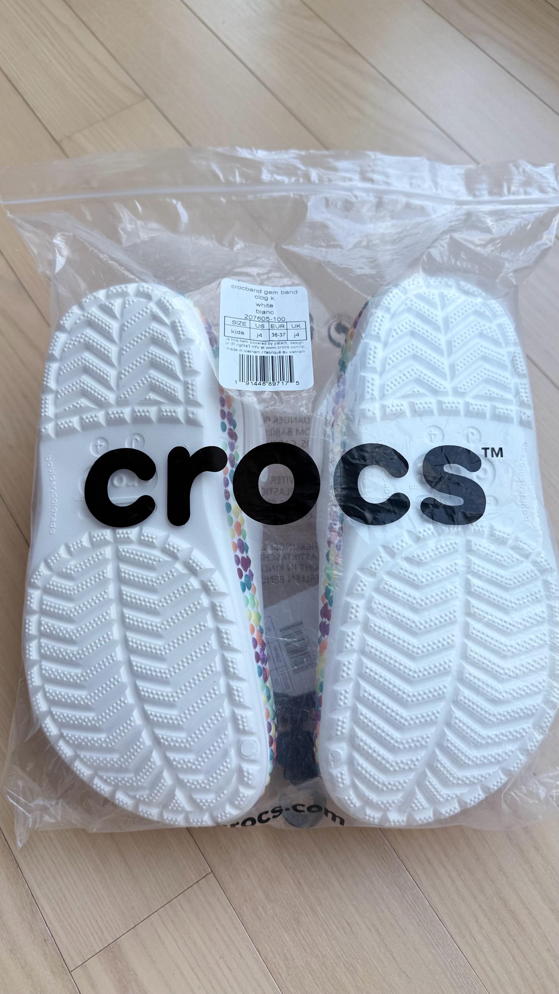 크록스 crocband gem band clog k white 3