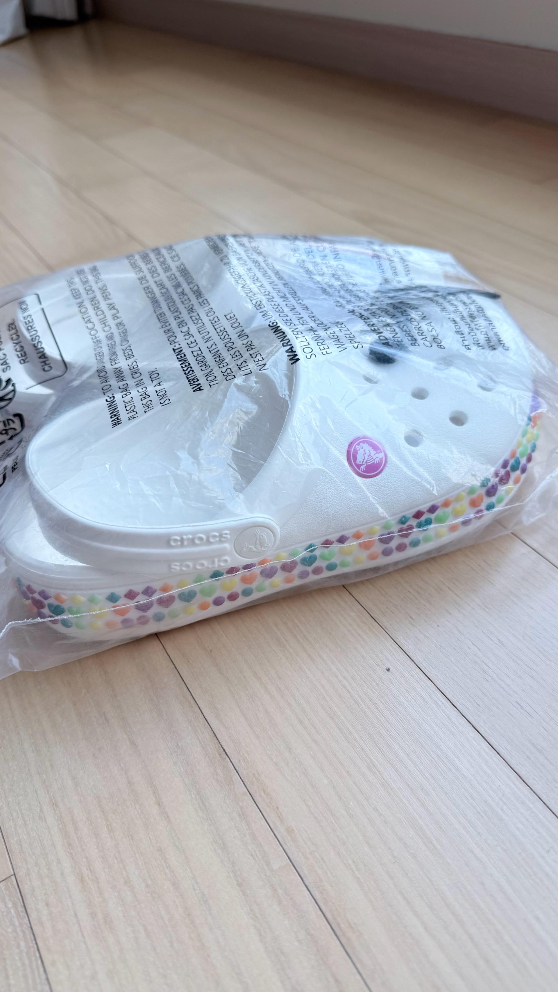 크록스 crocband gem band clog k white 4