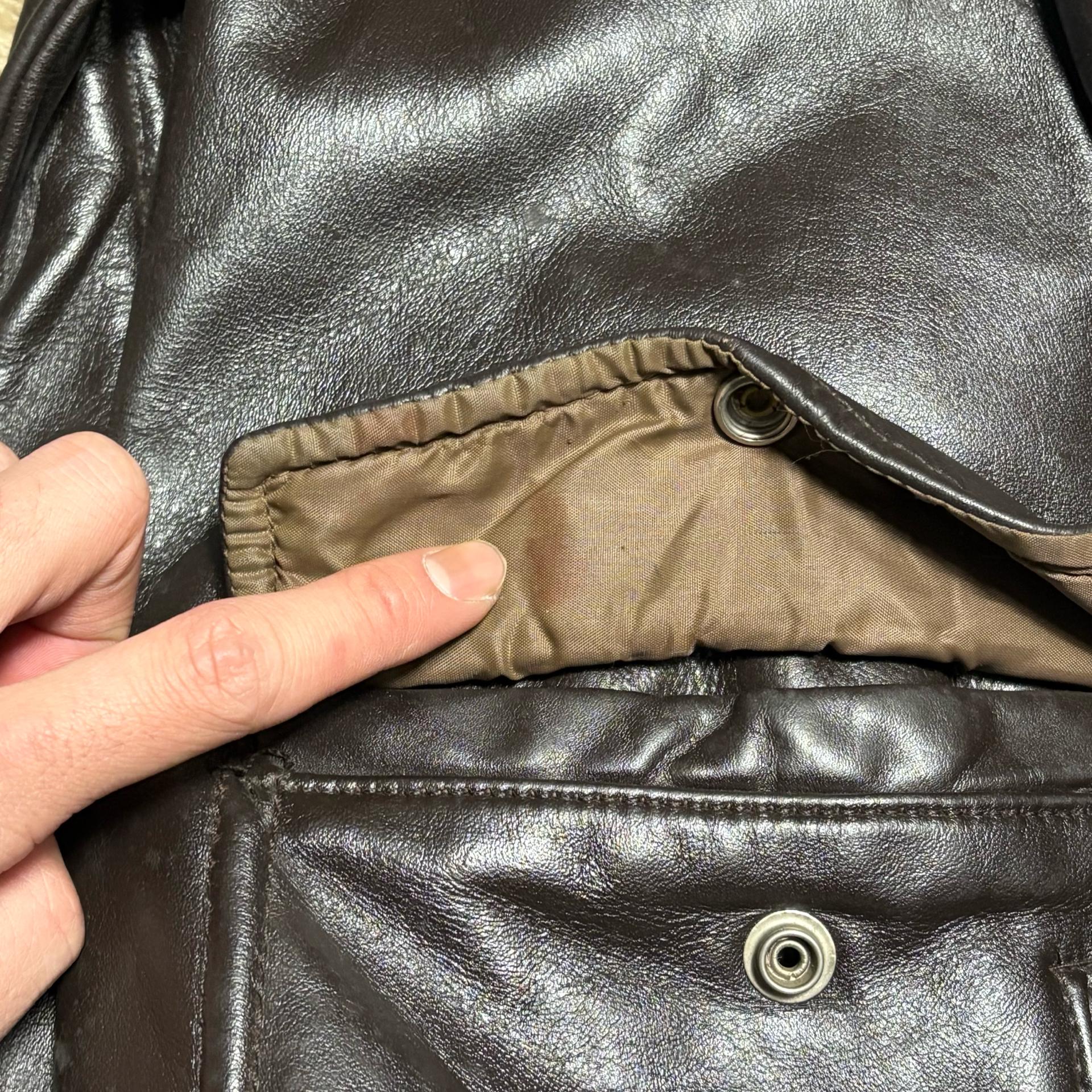 42 70’s JCPenney 브라운 가죽 G-1 플라이트 재킷 7