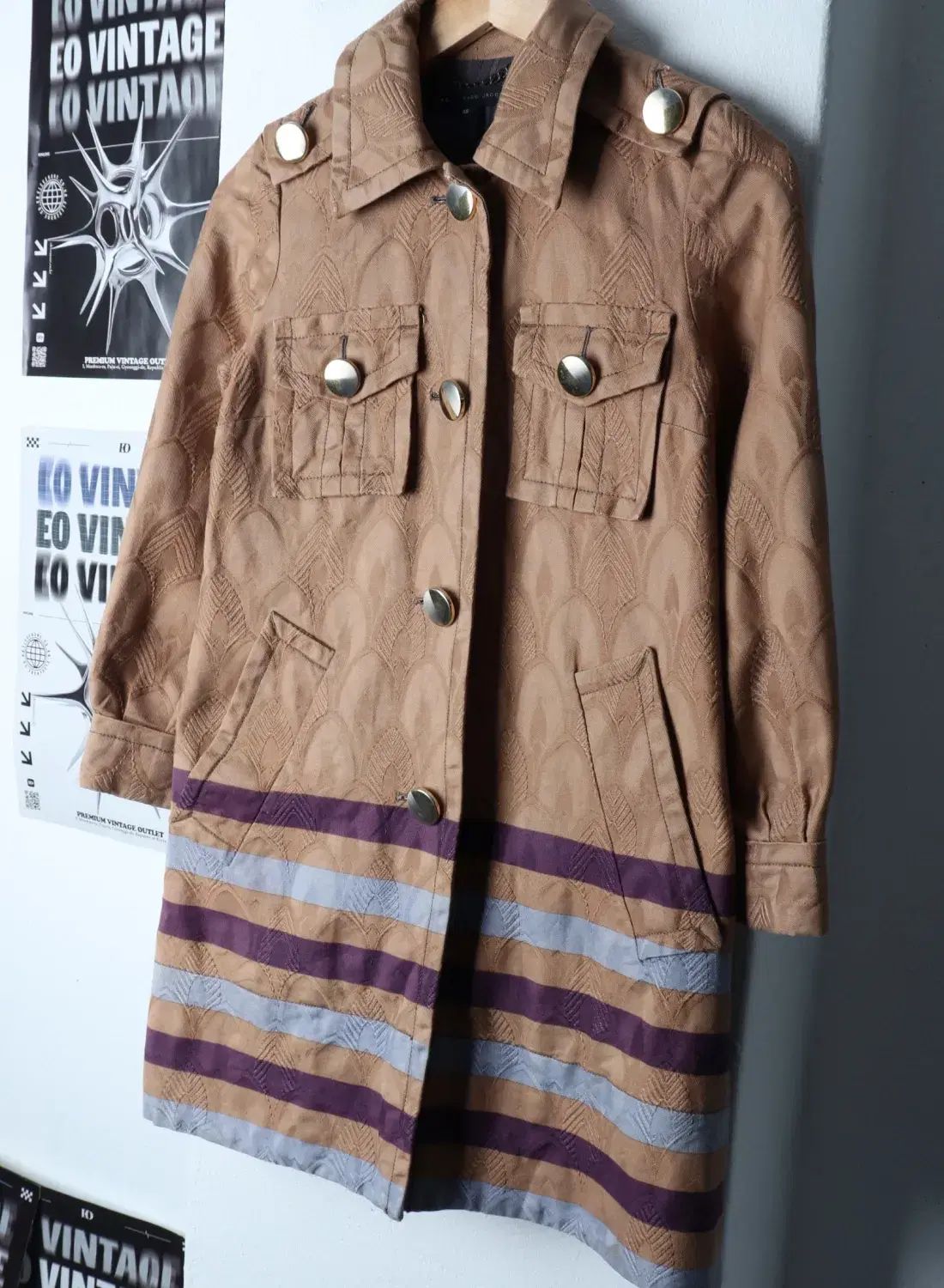 W(XS-S) MARC JACOBS 마크제이콥스 코트자켓 부분이염 베이지 에스닉 한정판 2