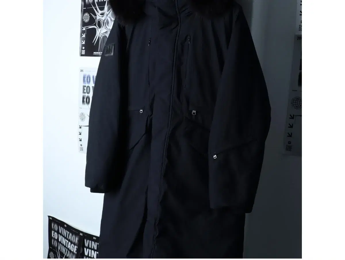 (L-XL) BASQUIAT 바스키아 패딩 점퍼자켓 구스다운 블랙 롱 퍼 3