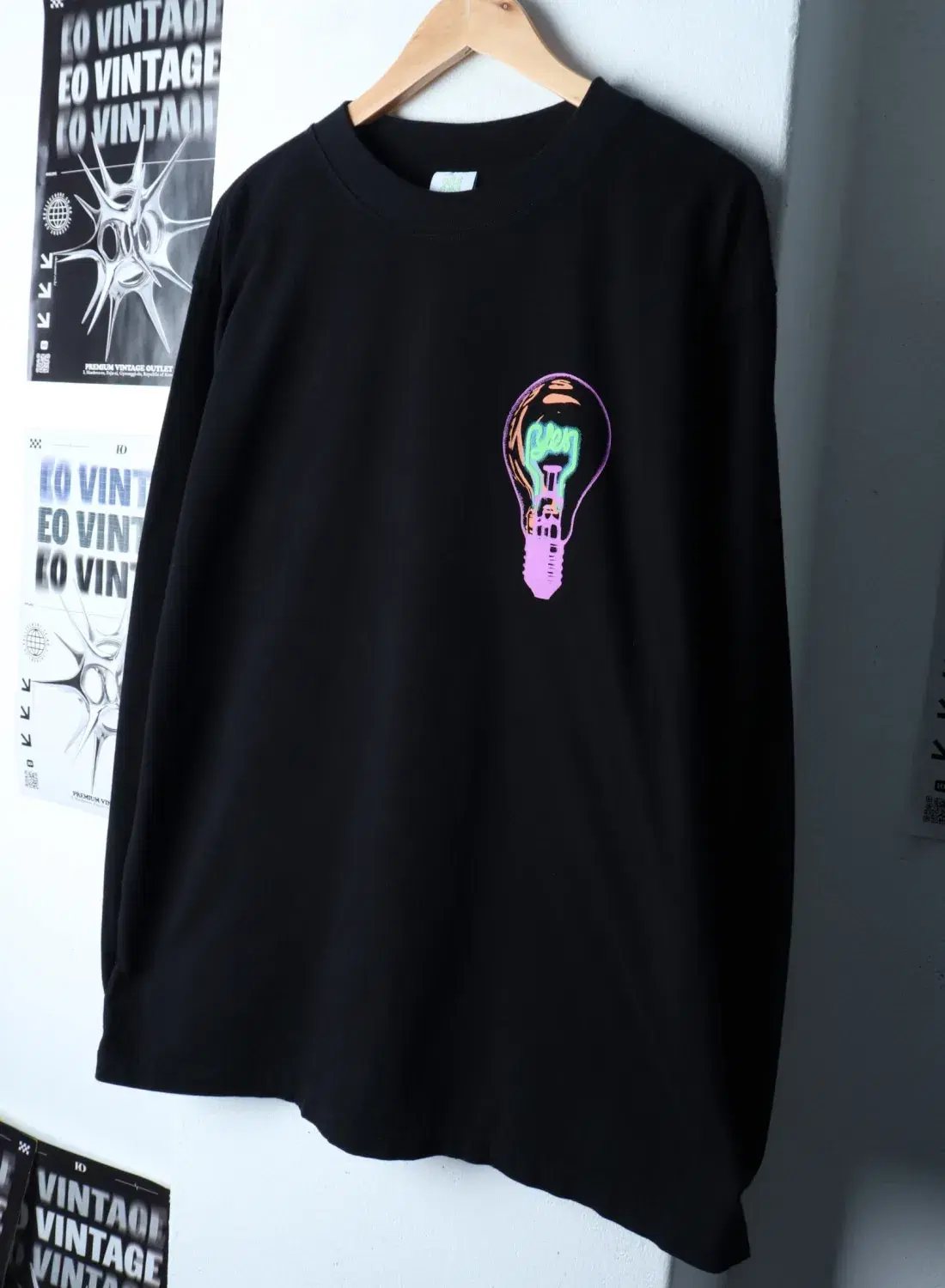 (XL) YESEYESEE 예스아이씨 긴팔티셔츠 빅프린팅 블랙 스트릿 2