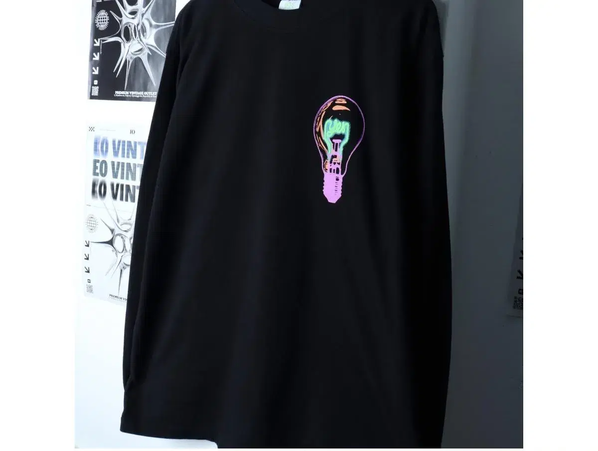 (XL) YESEYESEE 예스아이씨 긴팔티셔츠 빅프린팅 블랙 스트릿 3