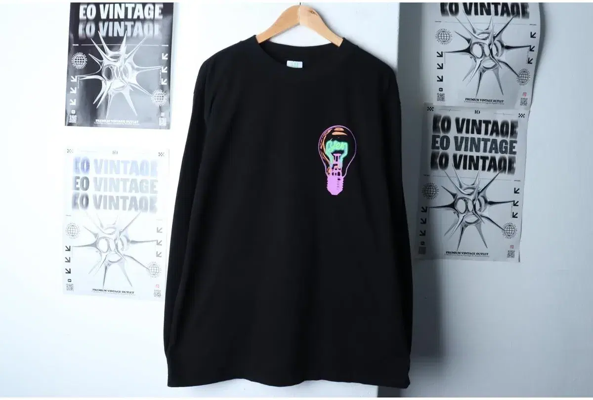 (XL) YESEYESEE 예스아이씨 긴팔티셔츠 빅프린팅 블랙 스트릿 4