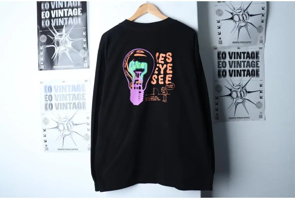 (XL) YESEYESEE 예스아이씨 긴팔티셔츠 빅프린팅 블랙 스트릿 8