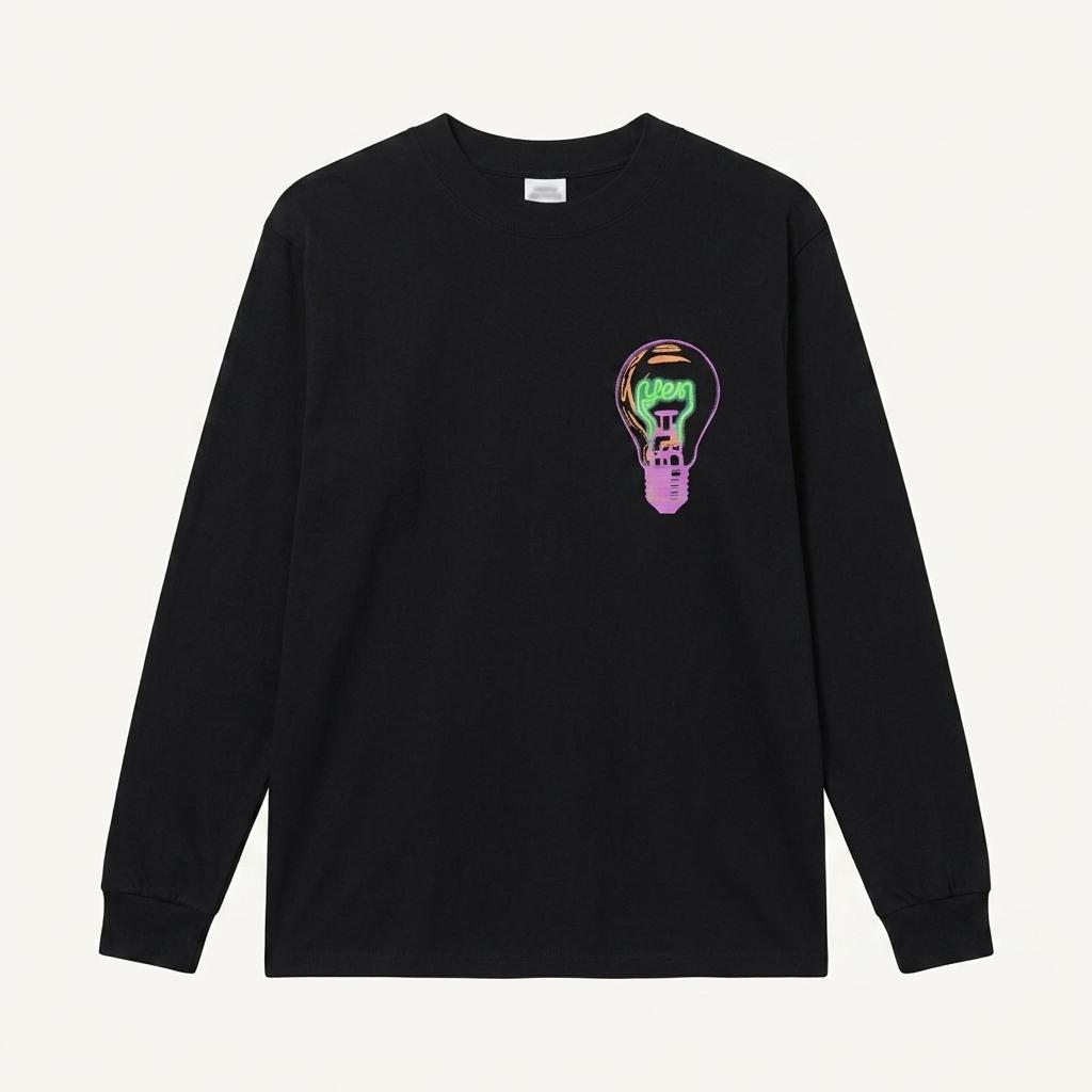 (XL) YESEYESEE 예스아이씨 긴팔티셔츠 빅프린팅 블랙 스트릿 1
