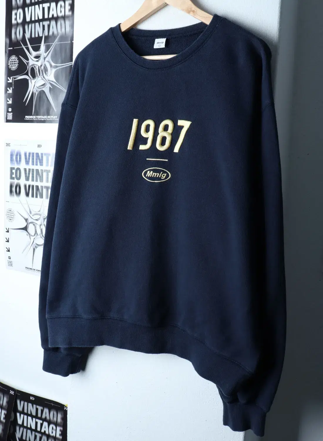 (L-XL) MMLG 엠엠엘지 맨투맨 티셔츠 루즈핏 네이비 올드스쿨 2