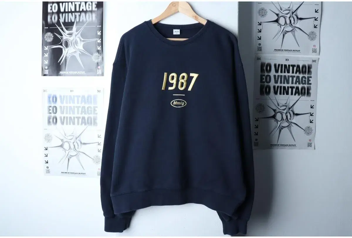 (L-XL) MMLG 엠엠엘지 맨투맨 티셔츠 루즈핏 네이비 올드스쿨 4