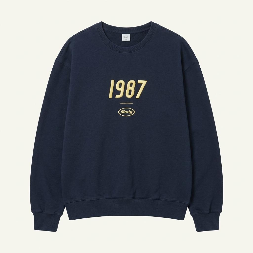 (L-XL) MMLG 엠엠엘지 맨투맨 티셔츠 루즈핏 네이비 올드스쿨 1