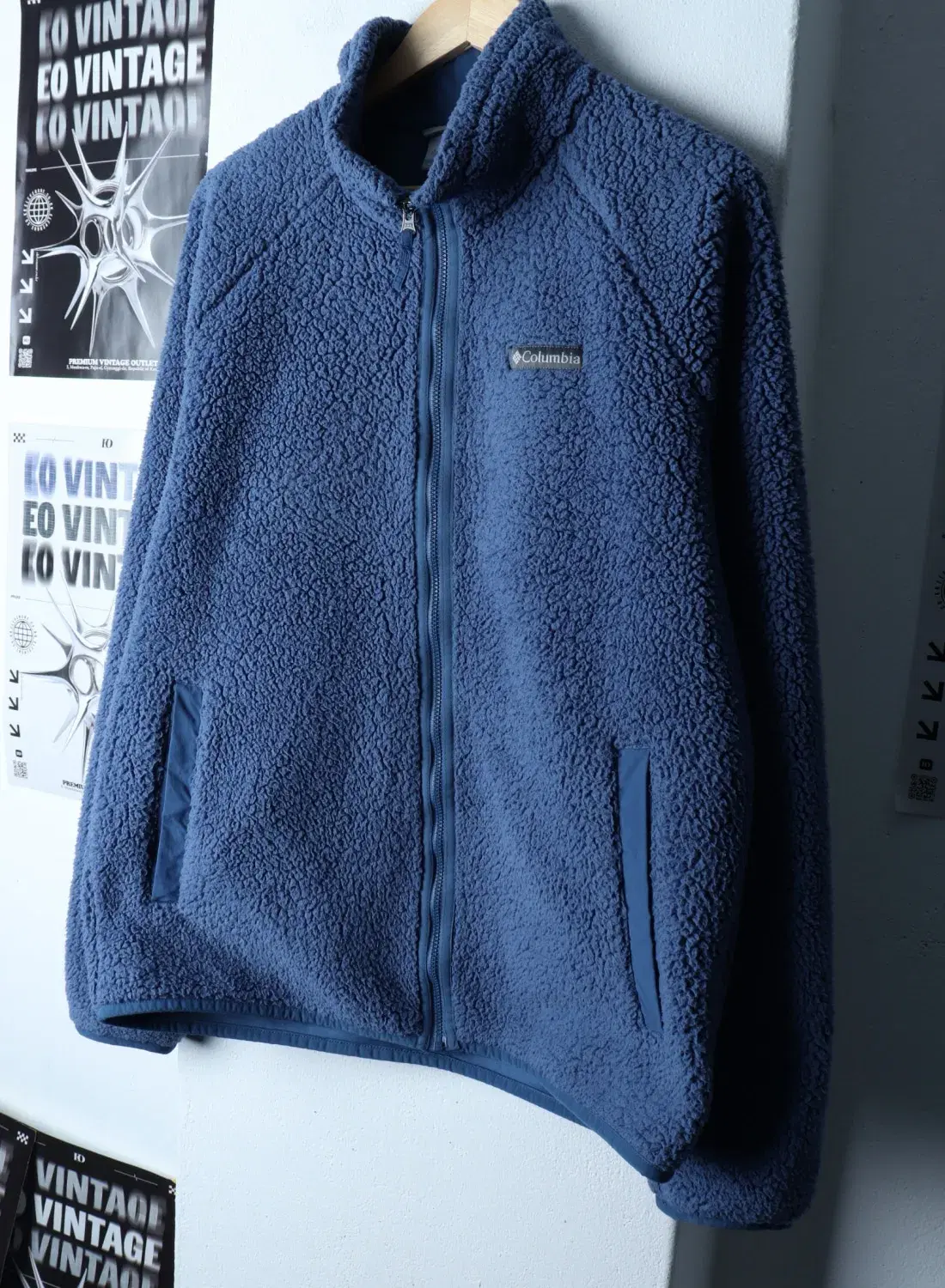 (L-XL) COLUMBIA 컬럼비아 집업 바람막이 점퍼자켓 후리스 플리스 뽀글이 블루 2