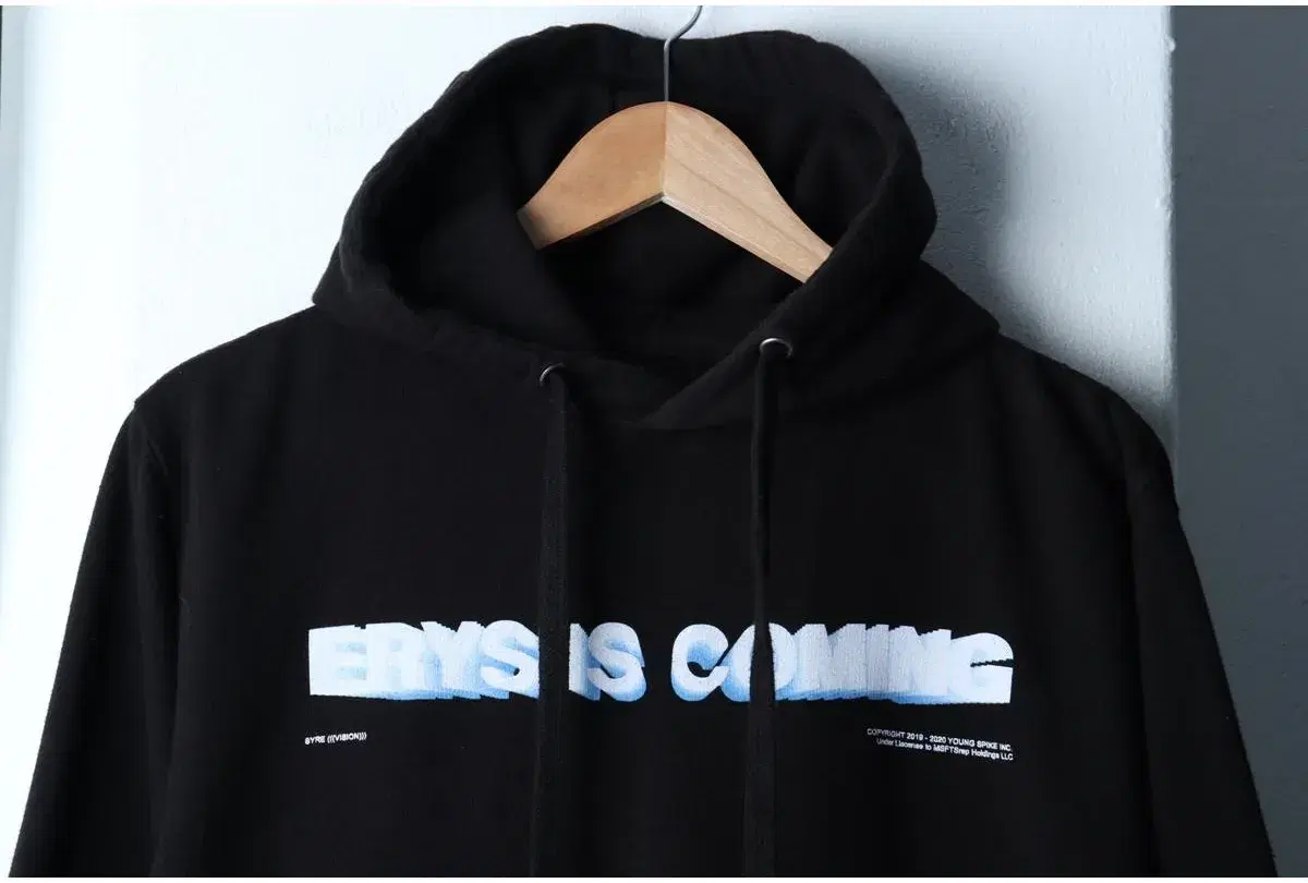(S) MSFTSREP MSFTSREP 후드티셔츠 빅로고 블랙 기모 블랙핑크 제니 공항패션 5