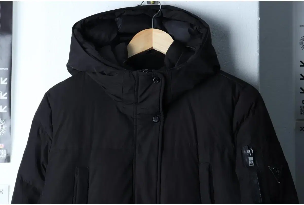 (XS-S) GUESS 게스 패딩 점퍼자켓 덕다운 블랙 롱 올드스쿨 5