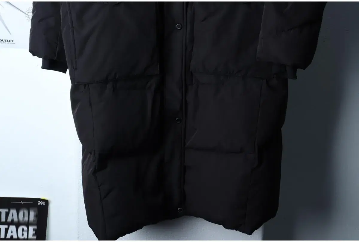 (XS-S) GUESS 게스 패딩 점퍼자켓 덕다운 블랙 롱 올드스쿨 6