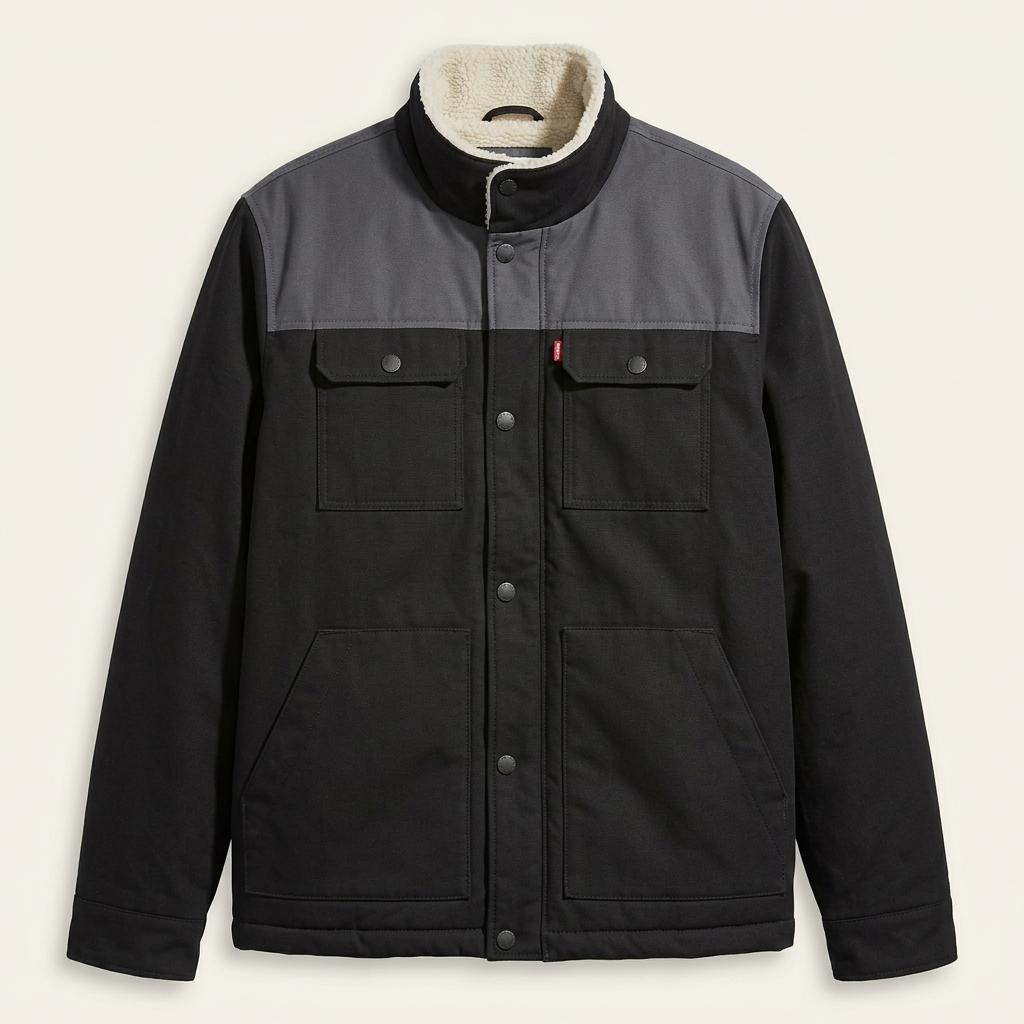 (XL-2XL) LEVIS 리바이스 패딩 점퍼자켓 트러커 블랙 누빔 아메카지 1