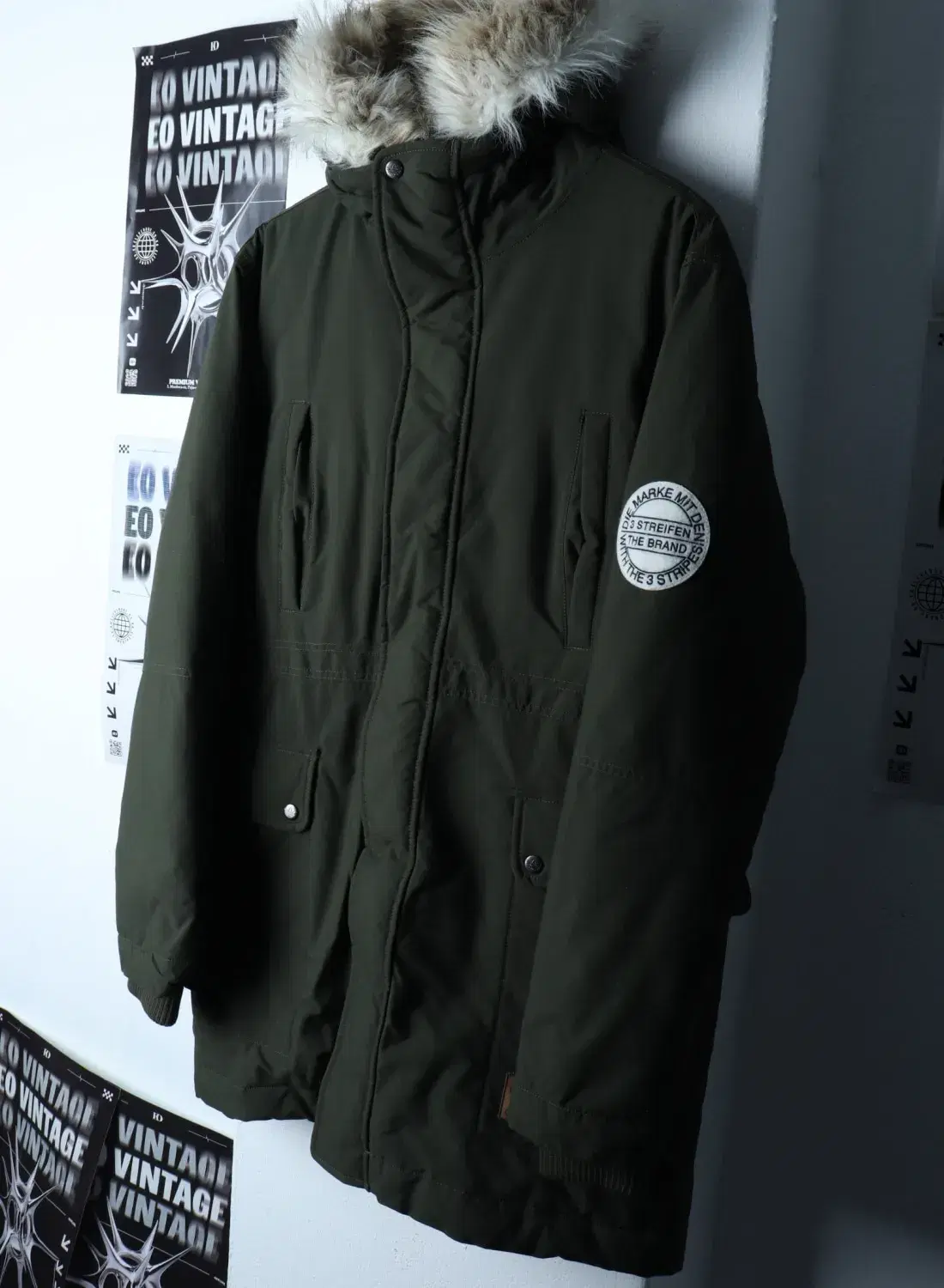 (M-L) ADIDAS 아디다스 패딩 점퍼자켓 야상 카키 밀리터리 덕다운 3