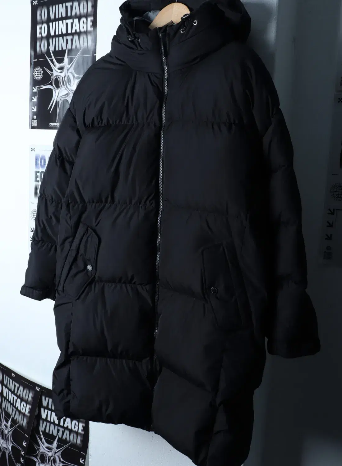 (L) BLACKYAK 블랙야크 패딩 점퍼자켓 덕다운 블랙 롱 올드스쿨 3